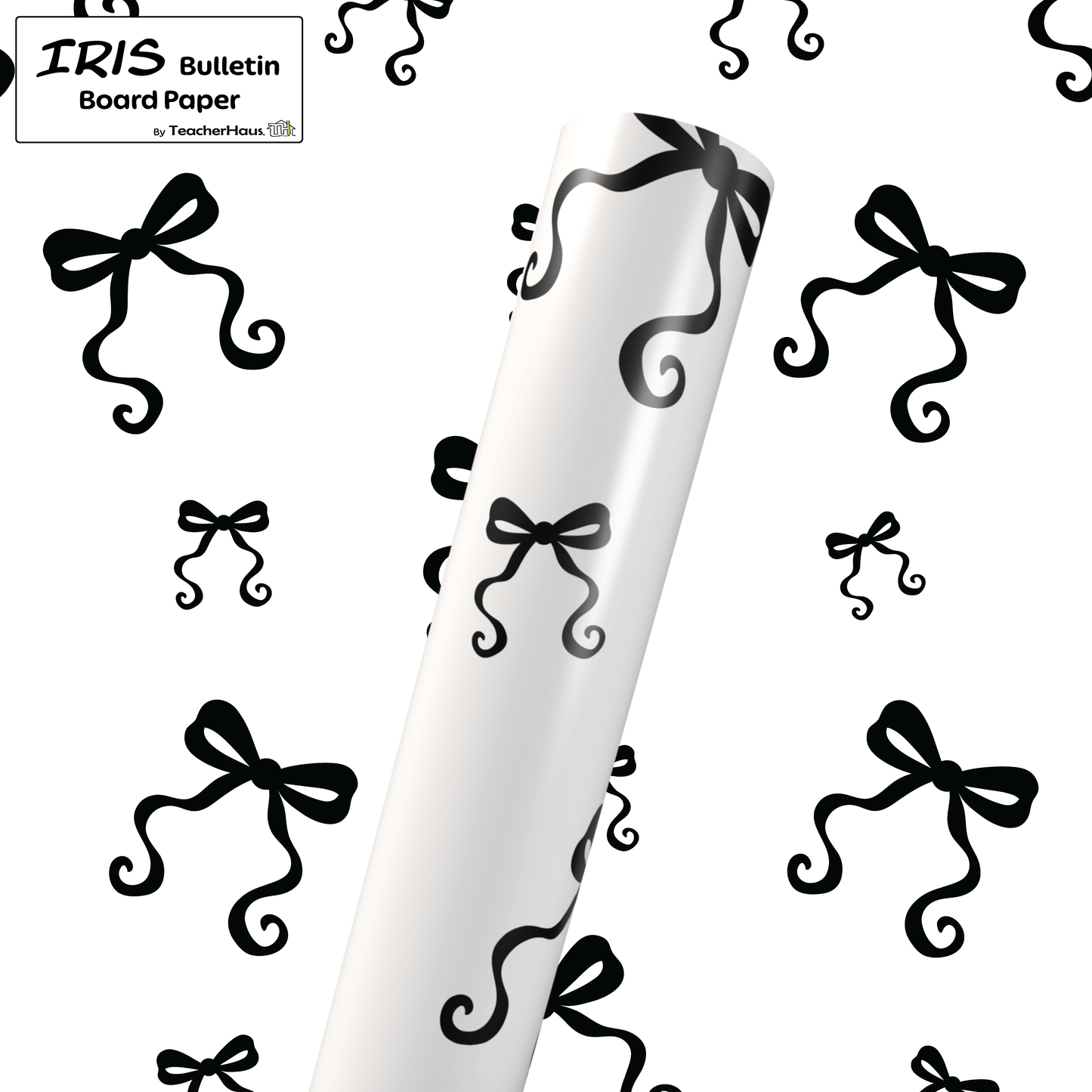 Black and White Bows Bulletin Board Paper