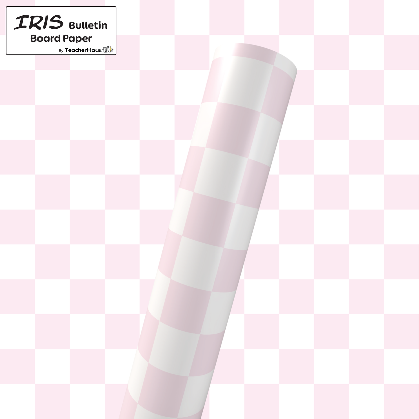 Pastel Pink Checkered Bulletin Board Paper