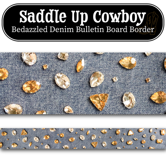Bedazzled Denim Bulletin Board Border