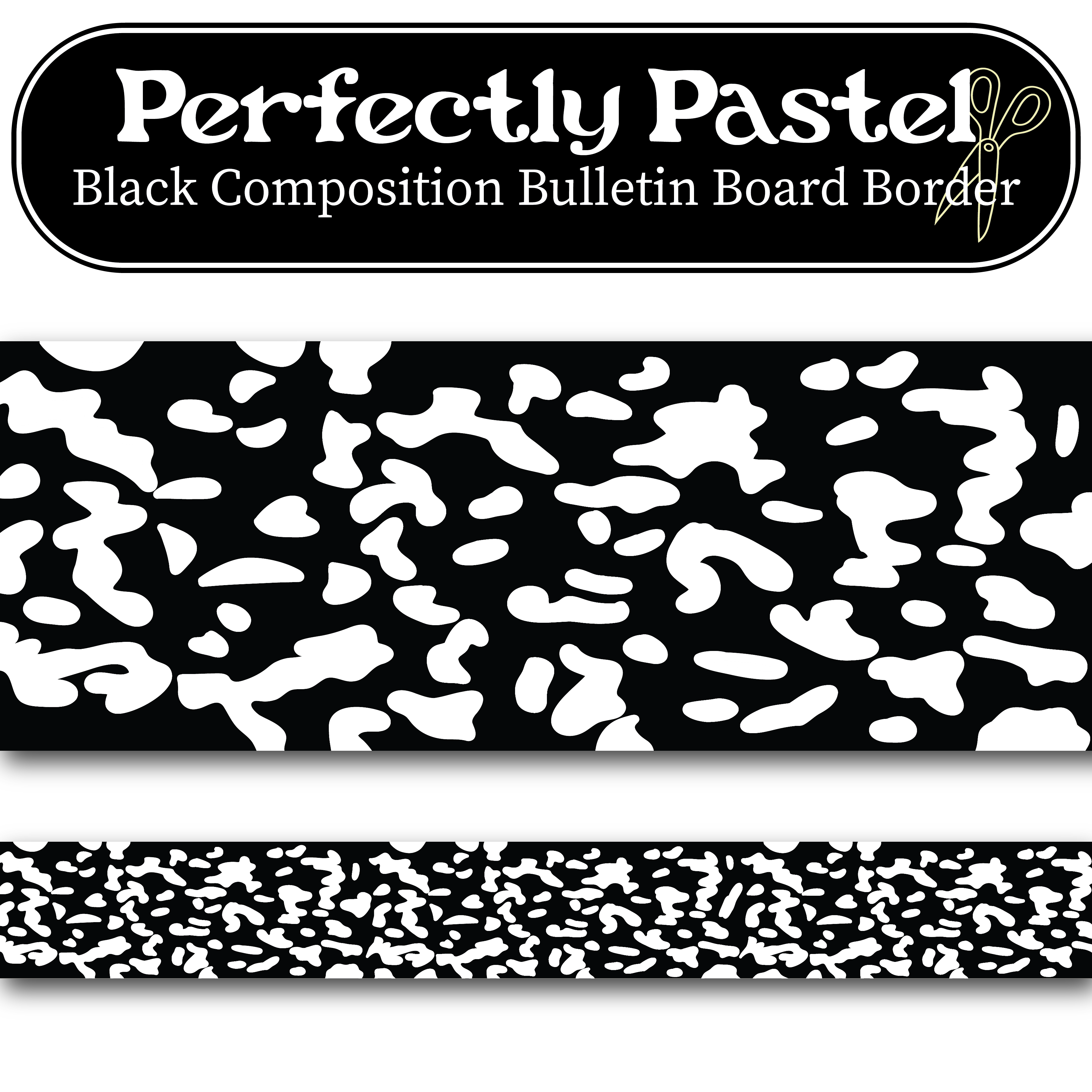 Black Composition Book Bulletin Board Border