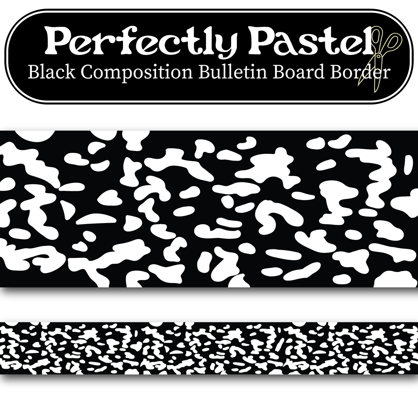 Black Composition Book Bulletin Board Border