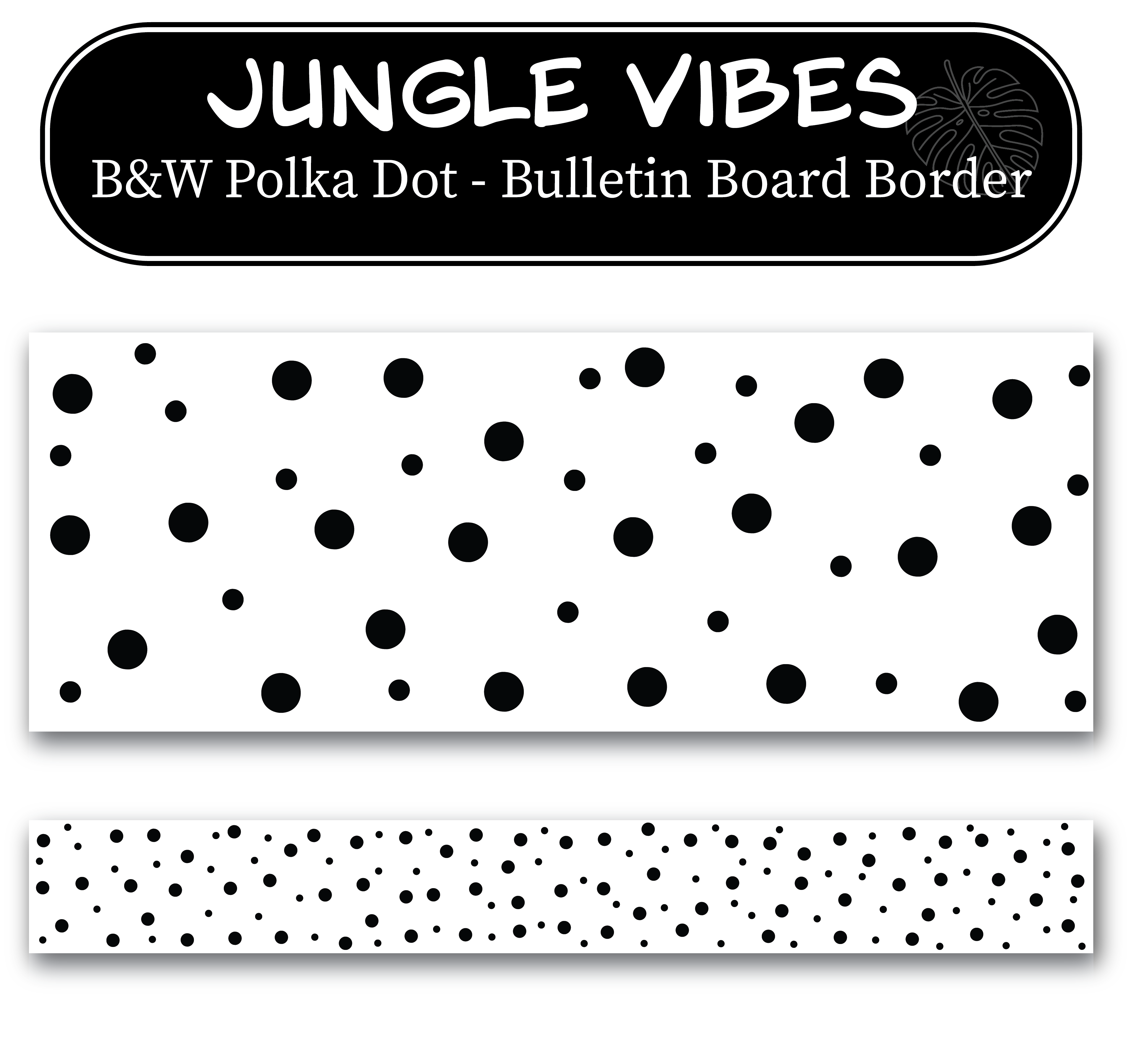 Black and White Polka Dot Bulletin Board Border
