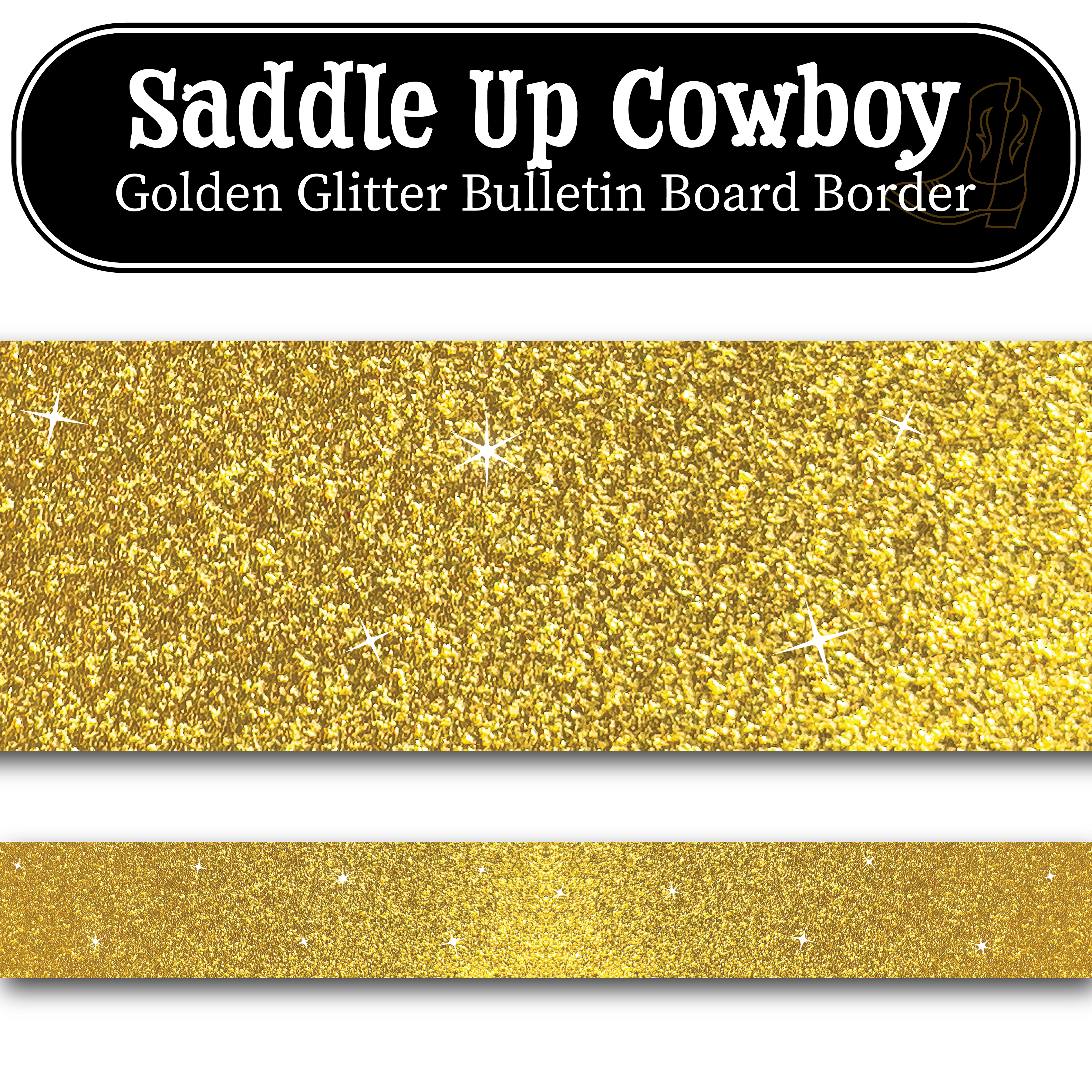 Golden Glitter Bulletin Board Border