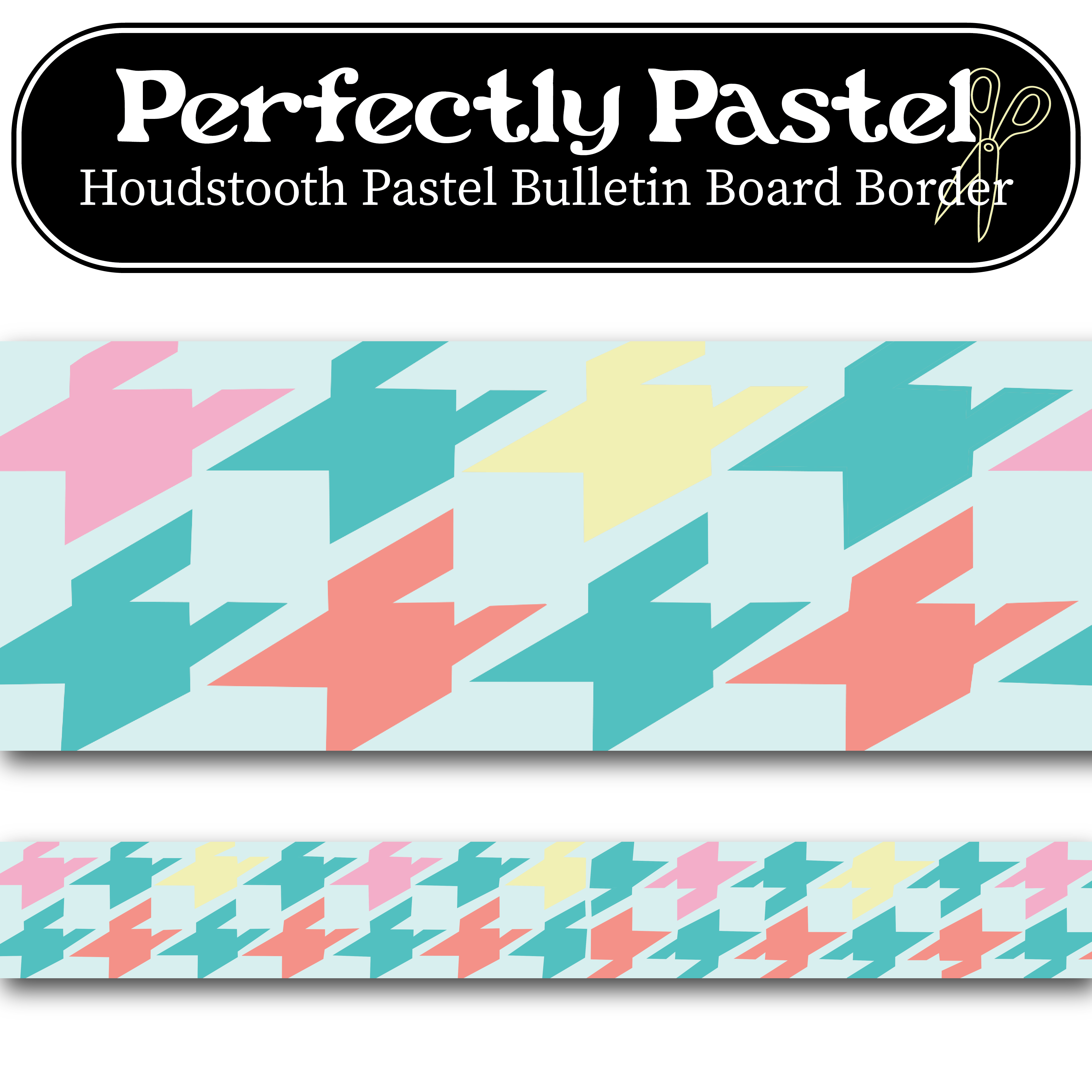 Houdstooth Pastel Bulletin Board Border