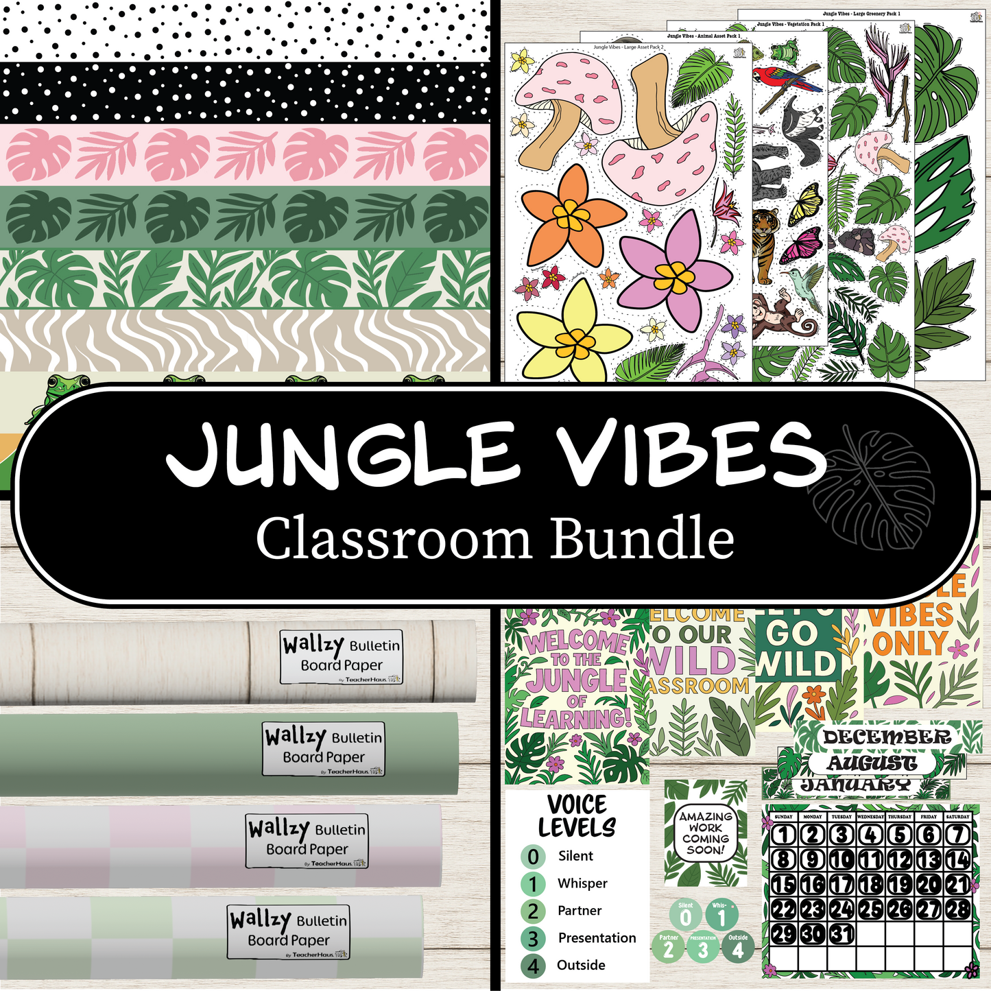 Jungle Vibes Theme Classroom Bundle