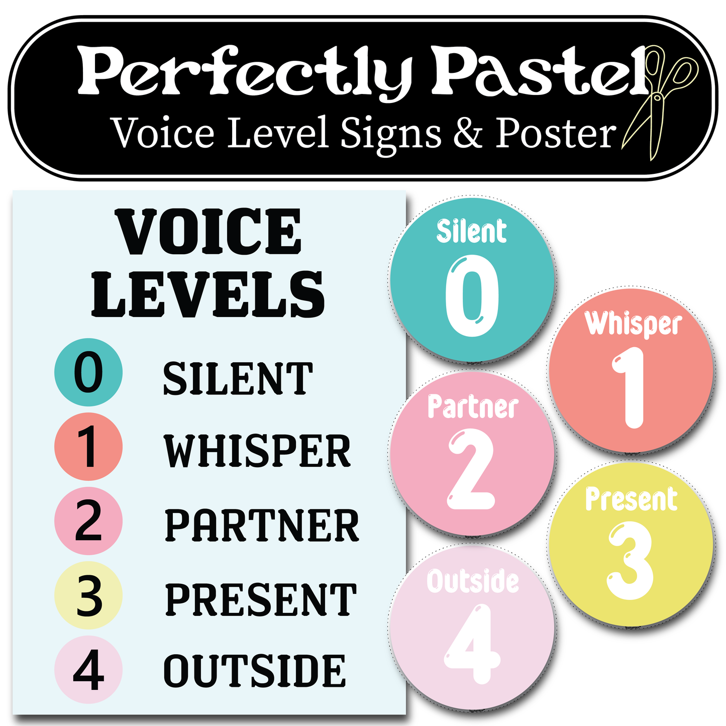 Voice Level Signs and Poster