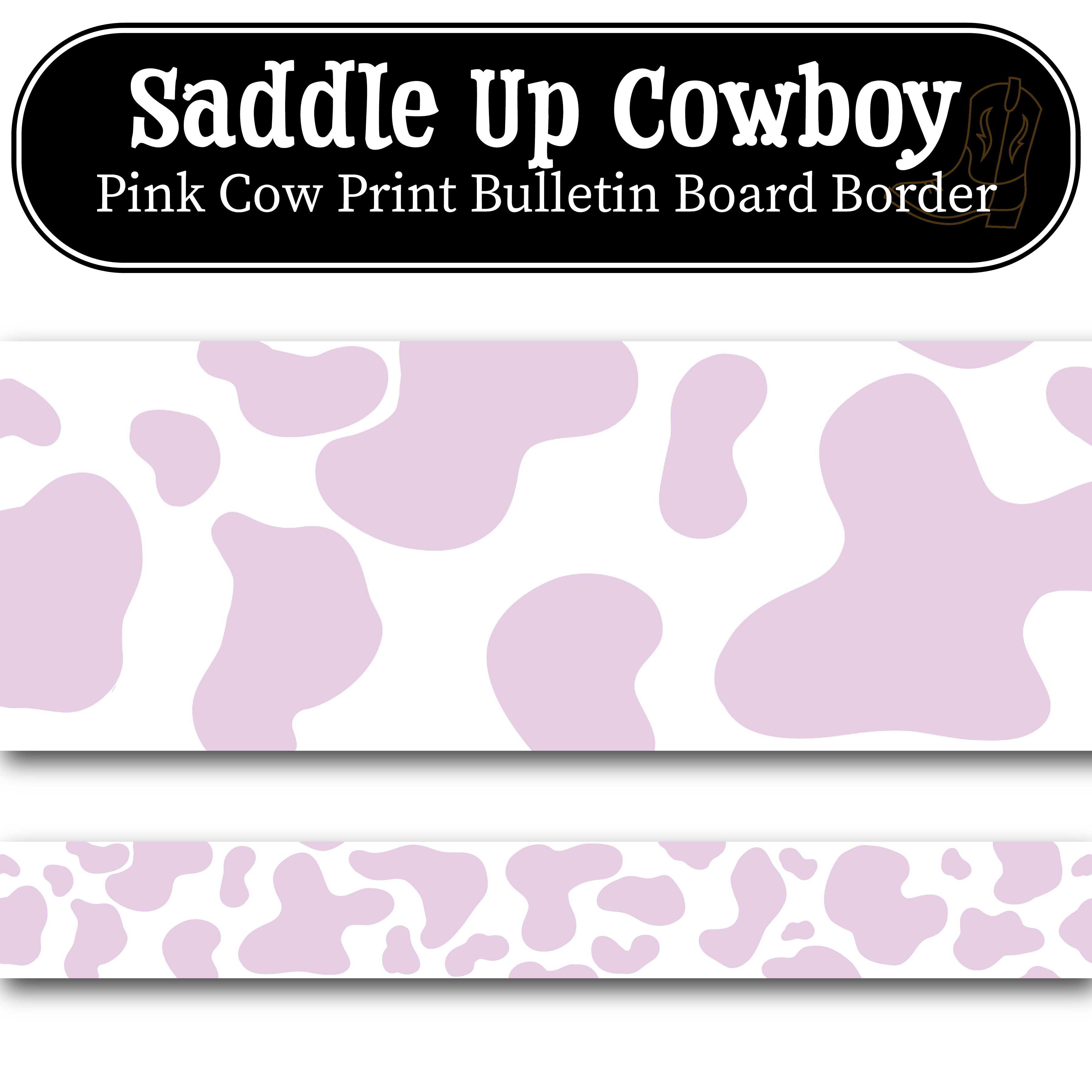 Lavender Cow Print Bulletin Board Border