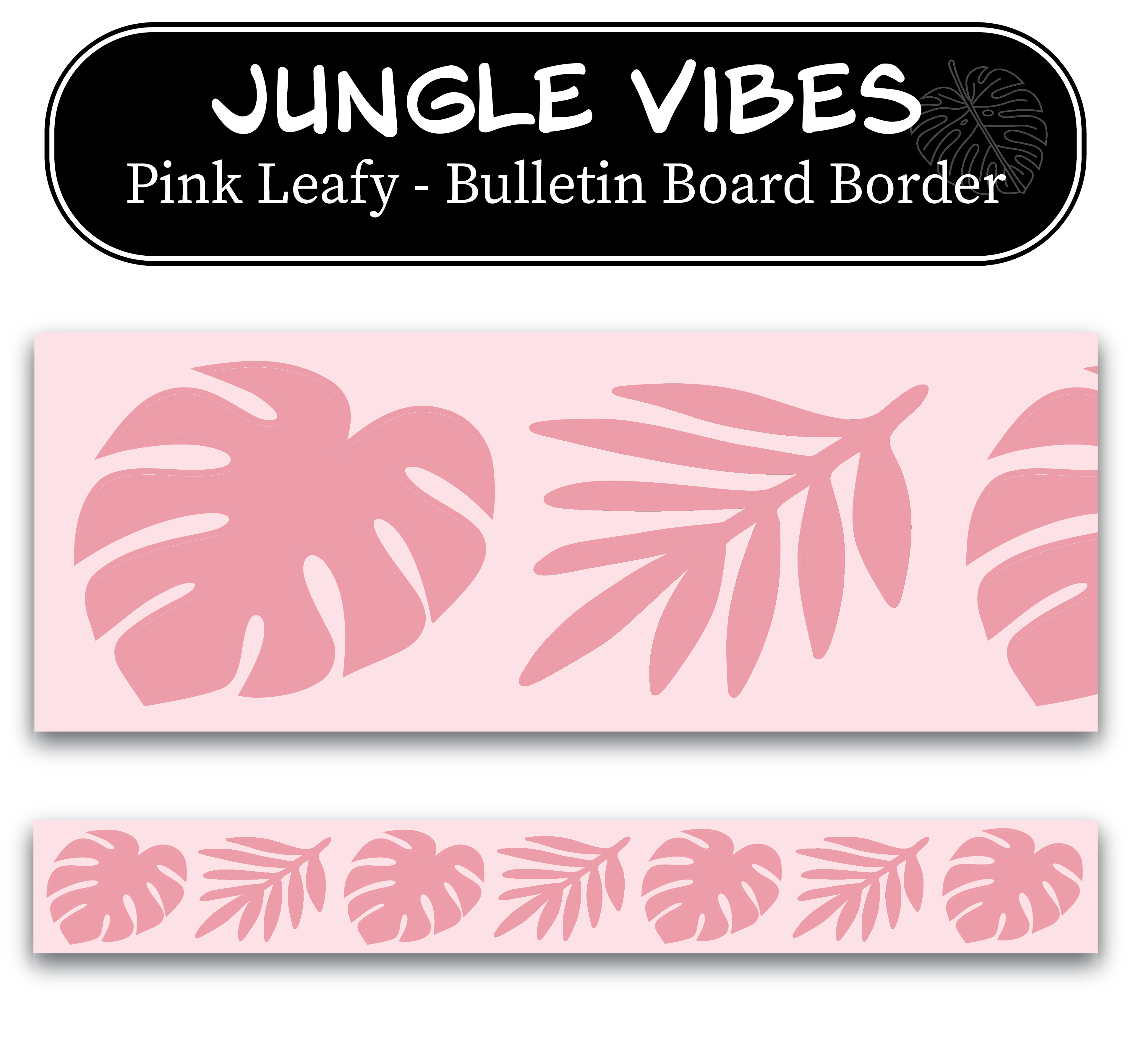 Pink Leafy Bulletin Board Border
