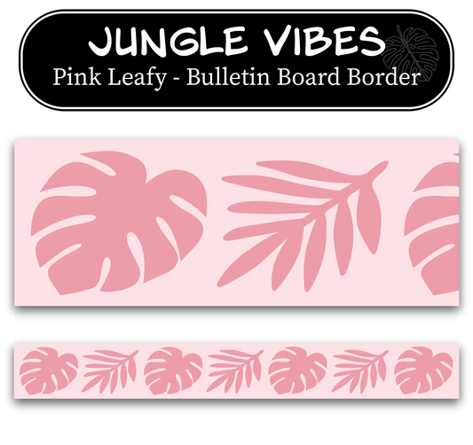 Pink Leafy Bulletin Board Border