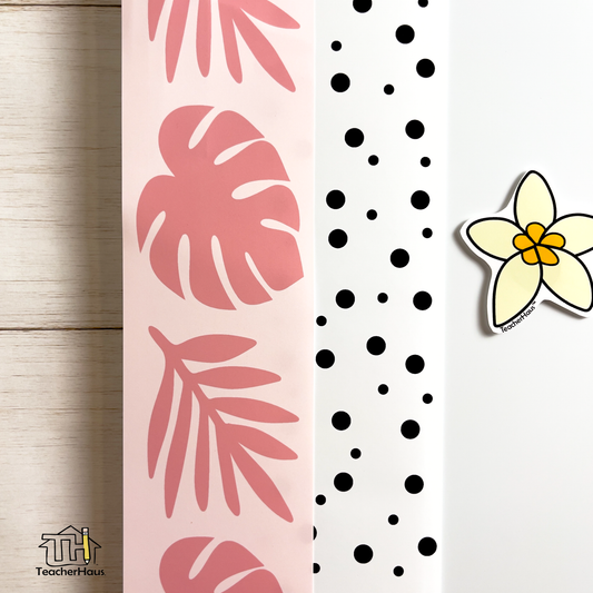Pink Leafy Bulletin Board Border
