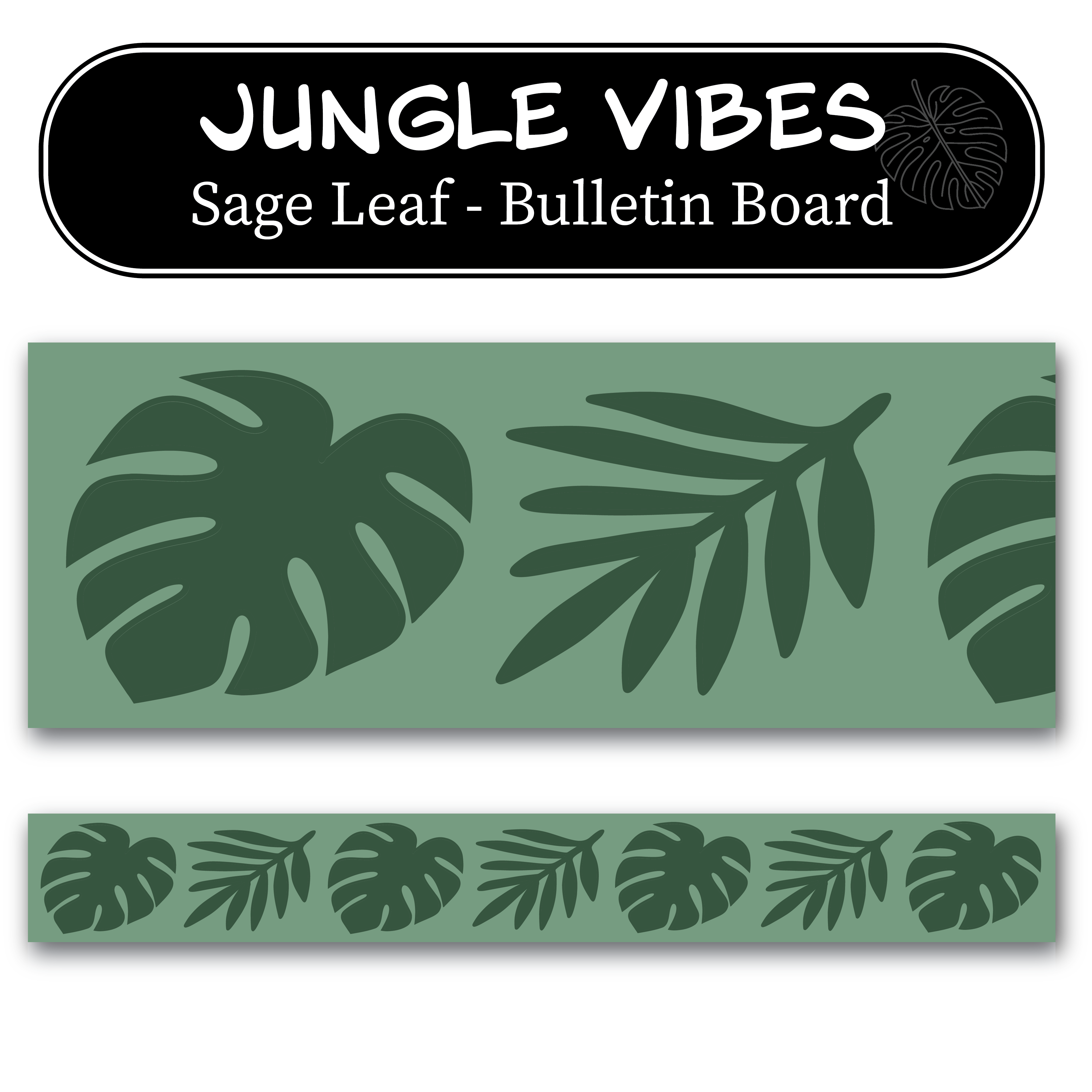 Sage Leaf Bulletin Board Border
