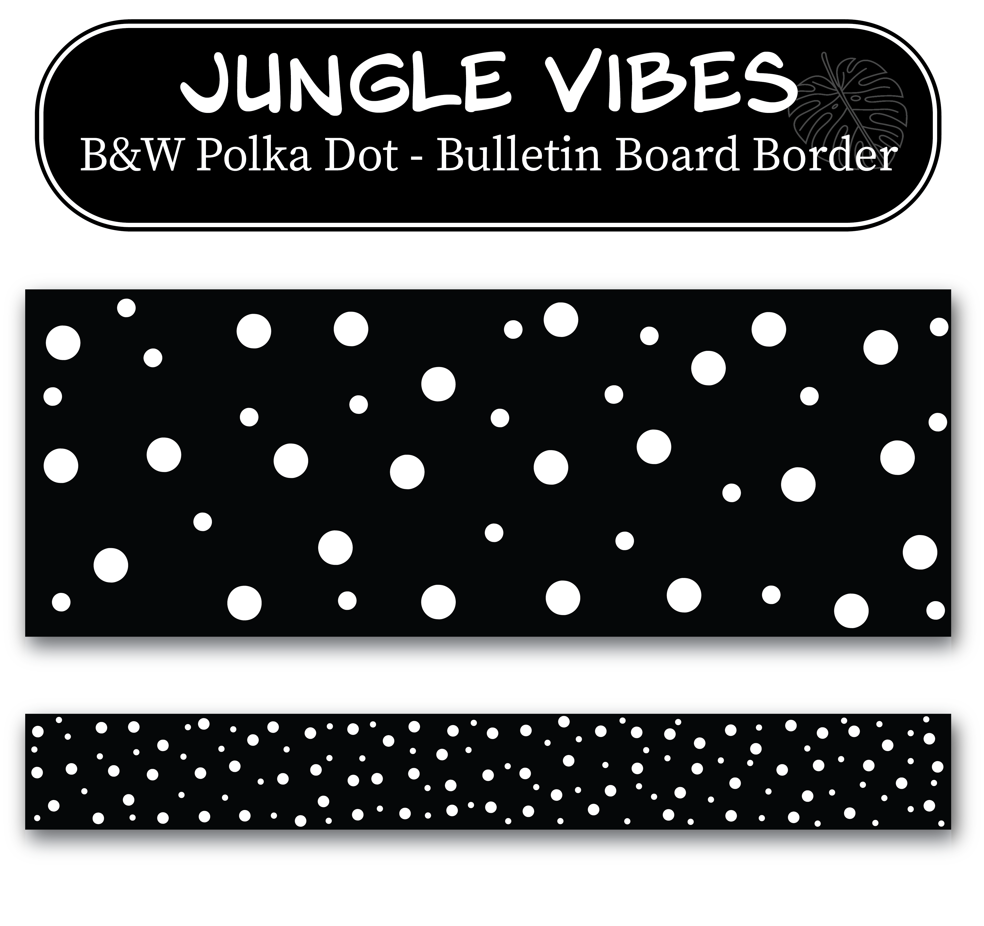 White and Black Polka Dot Bulletin Board Border