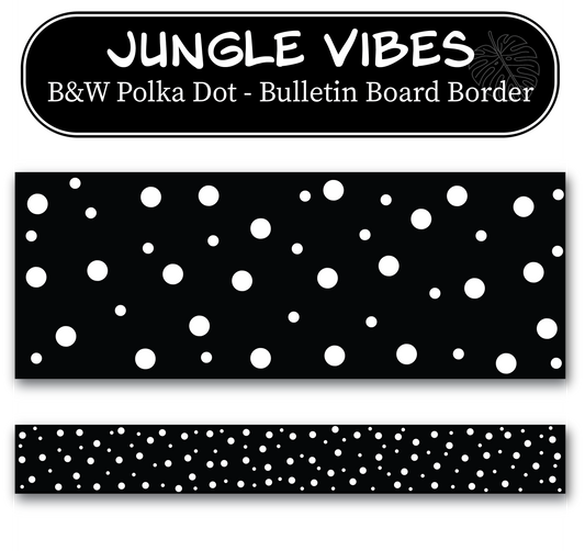 White and Black Polka Dot Bulletin Board Border
